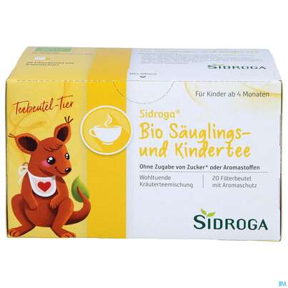 Sie sehen eine Packung Sidroga Tee Doppelkammerbeutel Bio-saeugling +kinder 20st, Produktbild: 01 Sidroga Tee Doppelkammerbeutel Bio-saeugling +kinder 20st, A-Nr.: 2026831 - 01