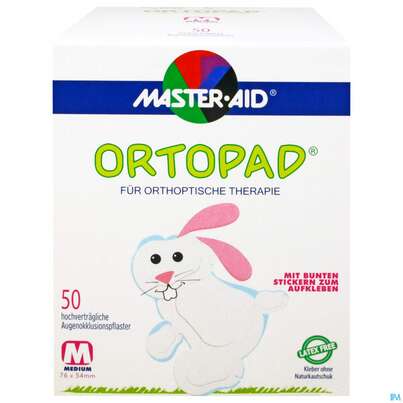 Sie sehen eine Packung Augenokklusionspflaster Ortopad Weiss Medium 70022 50st, Produktbild: 01 Augenokklusionspflaster Ortopad Weiss Medium 70022 50st, A-Nr.: 3052983 - 01