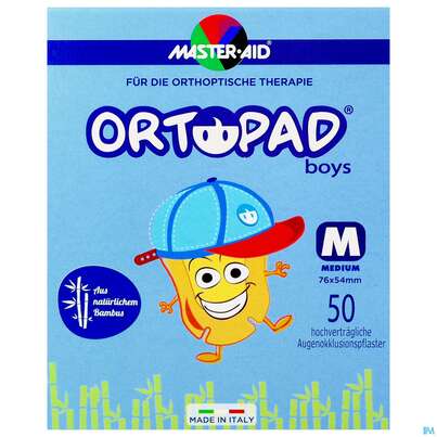Sie sehen eine Packung Augenokklusionspflaster Ortopad For Boys Medium 50st, Produktbild: 01 Augenokklusionspflaster Ortopad For Boys Medium 50st, A-Nr.: 3052954 - 01