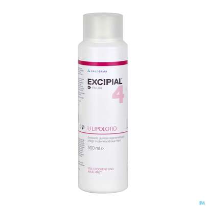 Sie sehen eine Packung Excipial U Lipolotio 4% Urea 500ml, Produktbild: 02 Excipial U Lipolotio 4% Urea 500ml, A-Nr.: 1781442 - 02
