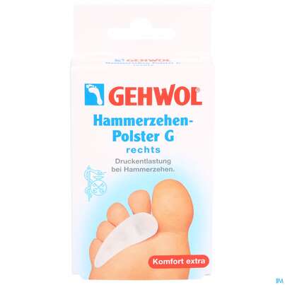 Sie sehen eine Packung Gehwol Hammerzehenpolster/g Rechts/textilfrei Nr 64188 1st, Produktbild: 01 Gehwol Hammerzehenpolster/g Rechts/textilfrei Nr 64188 1st, A-Nr.: 1656636 - 01