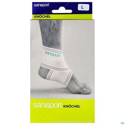 Sie sehen eine Packung Sprunggelenksbandagen Sanisport L Nr 222199 1st, Produktbild: 01 Sprunggelenksbandagen Sanisport L Nr 222199 1st, A-Nr.: 1617122 - 01