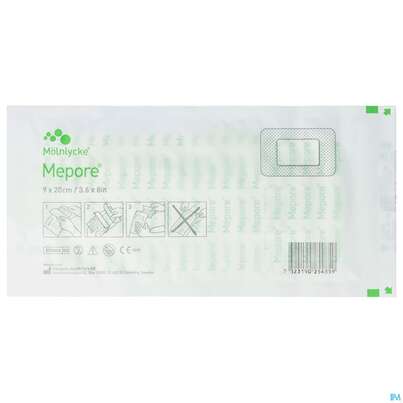 Sie sehen eine Packung Wundverband Mepore Steril 9x 20cm 1st, Produktbild: 01 Wundverband Mepore Steril 9x 20cm 1st, A-Nr.: 0761408 - 01