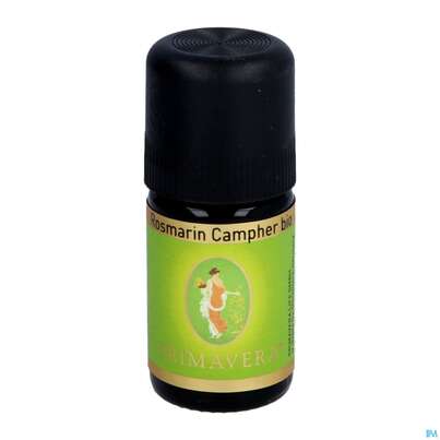 Sie sehen eine Packung Aetherische Oele Primavera Rosmarin Campher Bio 5ml, Produktbild: 02 Aetherische Oele Primavera Rosmarin Campher Bio 5ml, A-Nr.: 2305330 - 02