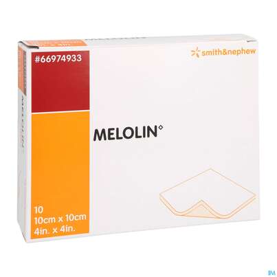 Sie sehen eine Packung Wundauflagen Melolin Nichthaftend Steril 10x 10cm 10st, Produktbild: 03 Wundauflagen Melolin Nichthaftend Steril 10x 10cm 10st, A-Nr.: 0501601 - 03