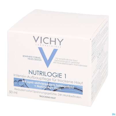 Sie sehen eine Packung Vichy Nutrilogie 1 Trockene Haut 50ml, Produktbild: 02 Vichy Nutrilogie 1 Trockene Haut 50ml, A-Nr.: 2297949 - 02