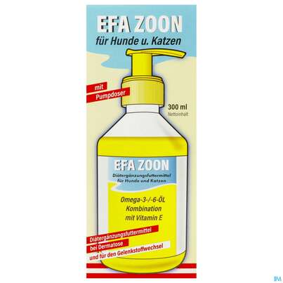 Sie sehen eine Packung Veterinaerprodukte Efa/zoon Omega 3 Epa/dha Tier 300ml, Produktbild: 01 Veterinaerprodukte Efa/zoon Omega 3 Epa/dha Tier 300ml, A-Nr.: 2828269 - 01