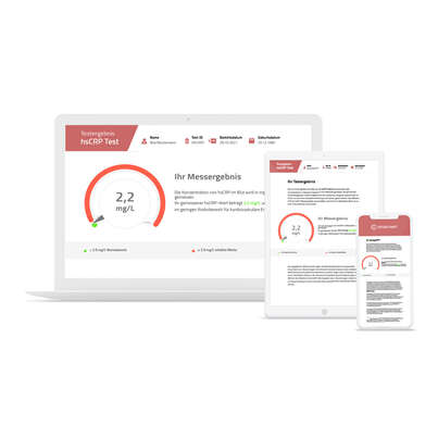 Sie sehen eine Packung cerascreen hsCRP Test, Produktbild: 03 cerascreen hsCRP Test, A-Nr.: 5638434 - 03