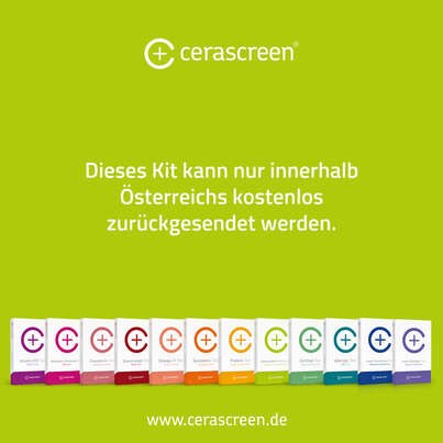 Sie sehen eine Packung cerascreen Darmflora Test, Produktbild: 04 cerascreen Darmflora Test, A-Nr.: 5346140 - 04