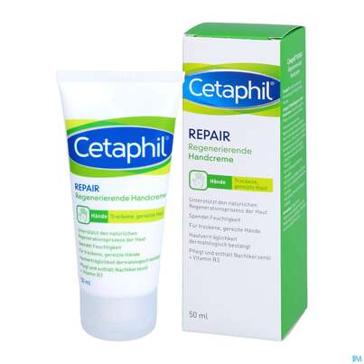 Sie sehen eine Packung Cetaphil Repair Handcreme Regenerierende 50ml, Produktbild: 04 Cetaphil Repair Handcreme Regenerierende 50ml, A-Nr.: 4870850 - 04