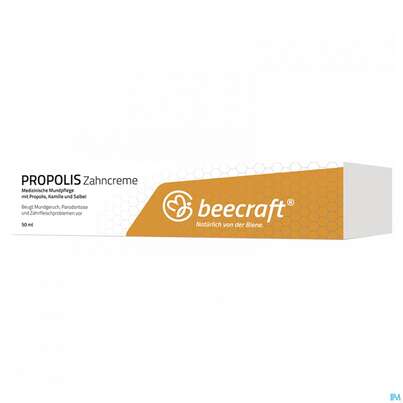Sie sehen eine Packung Zahnpaste Beecraft Propolis 62005 50ml, Produktbild: 03 Zahnpaste Beecraft Propolis 62005 50ml, A-Nr.: 5214220 - 03