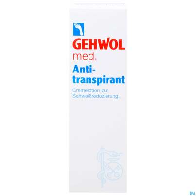 Sie sehen eine Packung Gehwol Med.anti Transpirant Cremelotion Nr 64144 125ml, Produktbild: 01 Gehwol Med.anti Transpirant Cremelotion Nr 64144 125ml, A-Nr.: 3274910 - 01