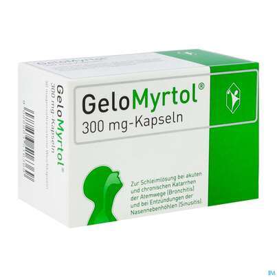Sie sehen eine Packung Gelomyrtol Kapseln 300mg 50st, Produktbild: 02 Gelomyrtol Kapseln 300mg 50st, A-Nr.: 3516365 - 02