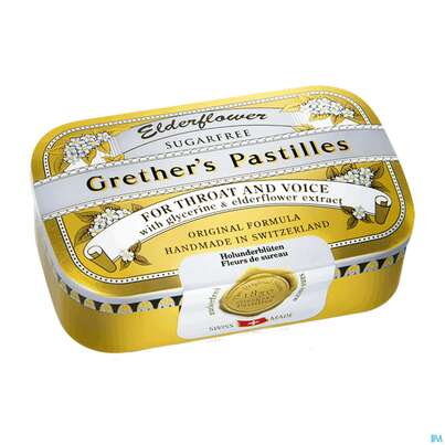 Grether's Pastilles Elderflower Zuckerfrei 110g, A-Nr.: 3619415 - 02