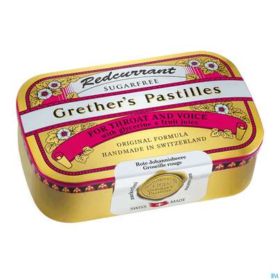 Sie sehen eine Packung Grether's Pastilles Redcurrant Zuckerfrei 110g, Produktbild: 02 Grether's Pastilles Redcurrant Zuckerfrei 110g, A-Nr.: 1741537 - 02