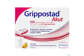 Grippostad Akut Ass/pseudoephedrin 500mg/30mg Gran.z.herst E.susp.z.einn Orange 20st, A-Nr.: 4979759 - 01