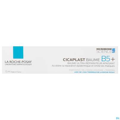 Sie sehen eine Packung La Roche Posay Cicaplast Baume B5+ Creme 15ml, Produktbild: 01 La Roche Posay Cicaplast Baume B5+ Creme 15ml, A-Nr.: 5696087 - 01