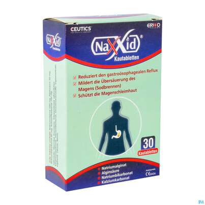 Sie sehen eine Packung Naxxid Kautabl 30st, Produktbild: 02 Naxxid Kautabl 30st, A-Nr.: 4554600 - 02