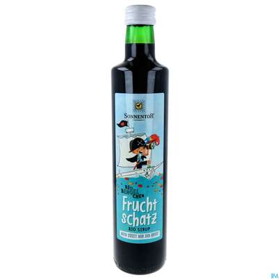 Sie sehen eine Packung Sonnentor Biobengelchen Sirup Bio Fruchtschatz 00639 500ml, Produktbild: 01 Sonnentor Biobengelchen Sirup Bio Fruchtschatz 00639 500ml, A-Nr.: 4356923 - 01