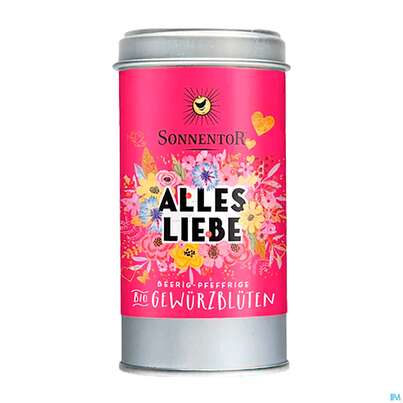 Sie sehen eine Packung Sonnentor Bio Gewuerzbluetenmischung Alles Liebe Streudose 07738 30g, Produktbild: 02 Sonnentor Bio Gewuerzbluetenmischung Alles Liebe Streudose 07738 30g, A-Nr.: 3309896 - 02