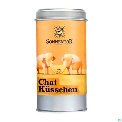 Sie sehen eine Packung Sonnentor Chai Kuesschen Streudose 07754 70g, Produktbild: 01 Sonnentor Chai Kuesschen Streudose 07754 70g, A-Nr.: 3871215 - 01