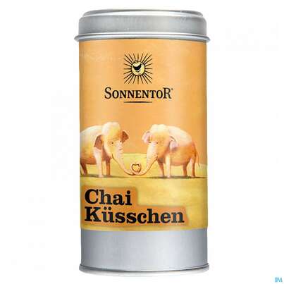 Sie sehen eine Packung Sonnentor Chai Kuesschen Streudose 07754 70g, Produktbild: 03 Sonnentor Chai Kuesschen Streudose 07754 70g, A-Nr.: 3871215 - 03