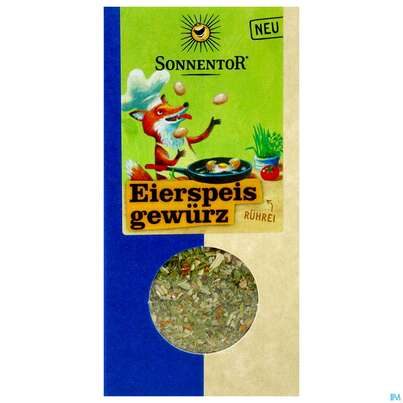 Sie sehen eine Packung Sonnentor Gewuerzzubereitung Bio Eierspeis 00692 70g, Produktbild: 01 Sonnentor Gewuerzzubereitung Bio Eierspeis 00692 70g, A-Nr.: 5380823 - 01