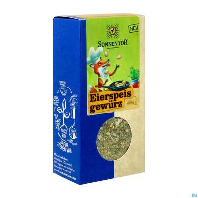 Sie sehen eine Packung Sonnentor Gewuerzzubereitung Bio Eierspeis 00692 70g, Produktbild: 04 Sonnentor Gewuerzzubereitung Bio Eierspeis 00692 70g, A-Nr.: 5380823 - 04