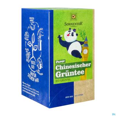 Sie sehen eine Packung Sonnentor Gruener Tee Bio Chinesisch 02222 18st, Produktbild: 02 Sonnentor Gruener Tee Bio Chinesisch 02222 18st, A-Nr.: 4307729 - 02