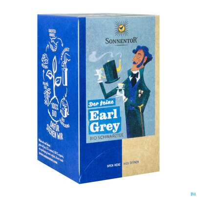 Sie sehen eine Packung Sonnentor Schwarztee Bio Earl Grey 02218 18st, Produktbild: 04 Sonnentor Schwarztee Bio Earl Grey 02218 18st, A-Nr.: 4307801 - 04