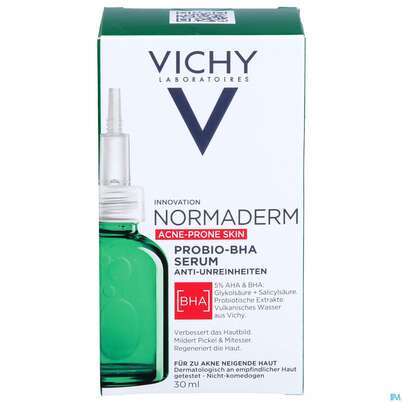 Sie sehen eine Packung Vichy Normaderm Probio Bha Serum 30ml, Produktbild: 01 Vichy Normaderm Probio Bha Serum 30ml, A-Nr.: 5458577 - 01