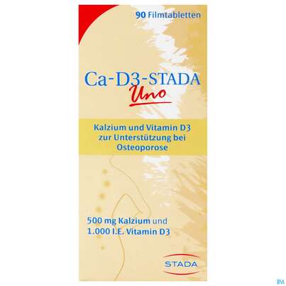 Sie sehen eine Packung Ca-d3-stada Filmtabl Uno 90st, Produktbild: 01 Ca-d3-stada Filmtabl Uno 90st, A-Nr.: 4090365 - 01