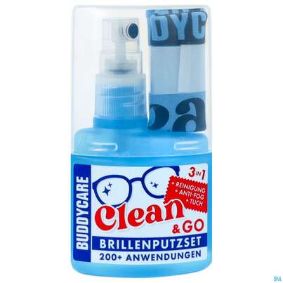 Sie sehen eine Packung Buddycare Clean And Go Brillenputzset +antifog +reinigungstuch 1st, Produktbild: 01 Buddycare Clean And Go Brillenputzset +antifog +reinigungstuch 1st, A-Nr.: 5685712 - 01
