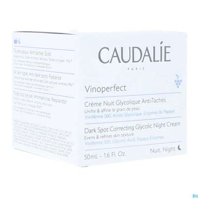 Sie sehen eine Packung Caudalie Vinopferfect Glykol-nachtcreme Anti-pigmentflecken 50ml, Produktbild: 03 Caudalie Vinopferfect Glykol-nachtcreme Anti-pigmentflecken 50ml, A-Nr.: 5246740 - 03