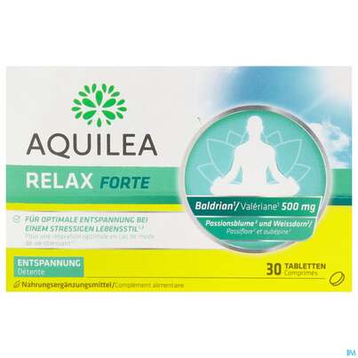 Sie sehen eine Packung Relax Tabl Forte Aquilea 30st, Produktbild: 01 Relax Tabl Forte Aquilea 30st, A-Nr.: 5606635 - 01