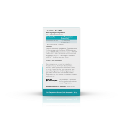 Sie sehen eine Packung Lactobact INTENSE, Produktbild: 02 Lactobact INTENSE, A-Nr.: 5833466 - 02