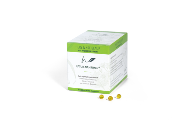 Sie sehen eine Packung NATUR-NAHRUNG(TM) Herz+Kreislauf Weichkapseln 300 Stk., Produktbild: 01 NATUR-NAHRUNG(TM) Herz+Kreislauf Weichkapseln 300 Stk., A-Nr.: 5706265 - 01