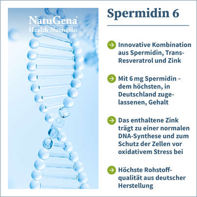 Sie sehen eine Packung NatuGena Spermidin 6 Kapseln, Produktbild: 02 NatuGena Spermidin 6 Kapseln, A-Nr.: 5877363 - 02