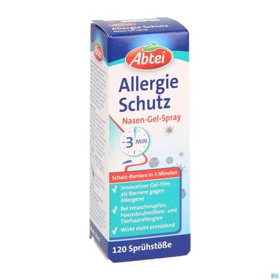 Sie sehen eine Packung Abtei Allergie Schutz Nasen-gel Spray 50000 20ml, Produktbild: 03 Abtei Allergie Schutz Nasen-gel Spray 50000 20ml, A-Nr.: 4521204 - 03