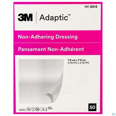 Sie sehen eine Packung Wundverband Adaptic Folie Steril 7,6x 7,6cm -che 2012 50st, Produktbild: 01 Wundverband Adaptic Folie Steril 7,6x 7,6cm -che 2012 50st, A-Nr.: 1391818 - 01