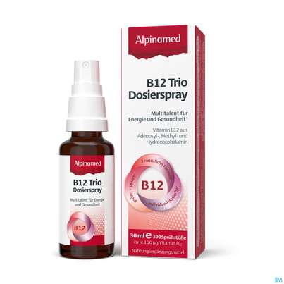 Sie sehen eine Packung Vitamin B12 Trio Dosierspray Alpinamed 30ml, Produktbild: 05 Vitamin B12 Trio Dosierspray Alpinamed 30ml, A-Nr.: 5448863 - 05