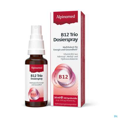 Sie sehen eine Packung Vitamin B12 Trio Dosierspray Alpinamed 30ml, Produktbild: 06 Vitamin B12 Trio Dosierspray Alpinamed 30ml, A-Nr.: 5448863 - 06