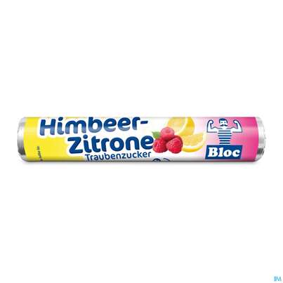 Sie sehen eine Packung Bloc Traubenzucker Rollen Himbeer-zitrone 42g, Produktbild: 02 Bloc Traubenzucker Rollen Himbeer-zitrone 42g, A-Nr.: 3253575 - 02