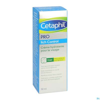 Sie sehen eine Packung Cetaphil Pro Itch Control Gesichtscreme Feuchtigkeitsspendend 50ml, Produktbild: 03 Cetaphil Pro Itch Control Gesichtscreme Feuchtigkeitsspendend 50ml, A-Nr.: 4778802 - 03