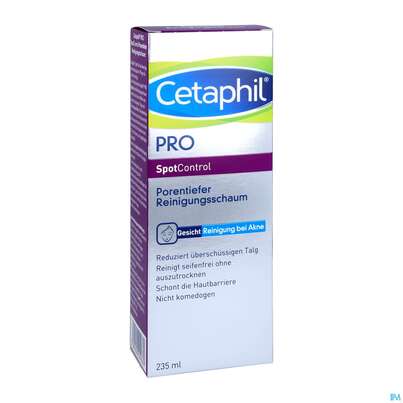 Sie sehen eine Packung Cetaphil Pro/spot Control Reinigungsschaum Porentief 235ml, Produktbild: 03 Cetaphil Pro/spot Control Reinigungsschaum Porentief 235ml, A-Nr.: 4841541 - 03