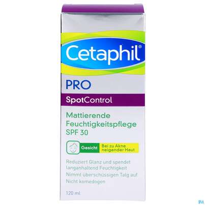 Sie sehen eine Packung Cetaphil Pro/spot Control Feuchtigkeitspflege Mattierend 120ml, Produktbild: 01 Cetaphil Pro/spot Control Feuchtigkeitspflege Mattierend 120ml, A-Nr.: 4841529 - 01