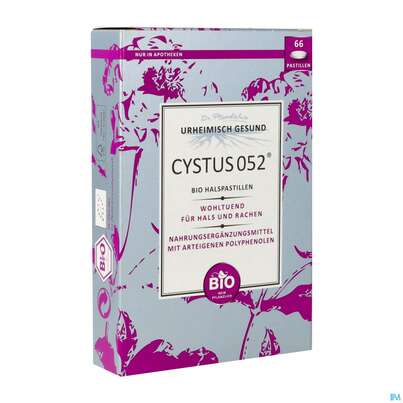 Sie sehen eine Packung Cystus 052 Bio Halspstillen 66st, Produktbild: 02 Cystus 052 Bio Halspstillen 66st, A-Nr.: 4005158 - 02