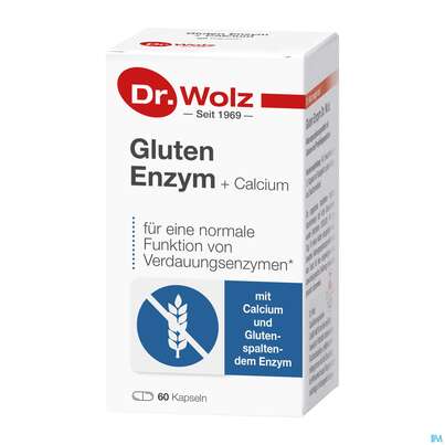 Sie sehen eine Packung Dr.wolz Gluten Enzym +calcium Kapseln 60522 60st, Produktbild: 02 Dr.wolz Gluten Enzym +calcium Kapseln 60522 60st, A-Nr.: 4828285 - 02