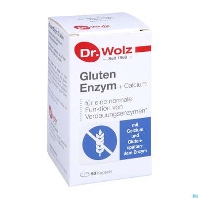 Sie sehen eine Packung Dr.wolz Gluten Enzym +calcium Kapseln 60522 60st, Produktbild: 03 Dr.wolz Gluten Enzym +calcium Kapseln 60522 60st, A-Nr.: 4828285 - 03