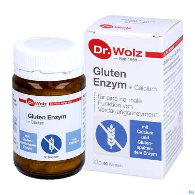 Sie sehen eine Packung Dr.wolz Gluten Enzym +calcium Kapseln 60522 60st, Produktbild: 04 Dr.wolz Gluten Enzym +calcium Kapseln 60522 60st, A-Nr.: 4828285 - 04